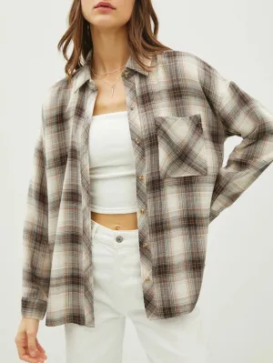 Oversize Flannel Buttondown - Charcoal FINAL SALE