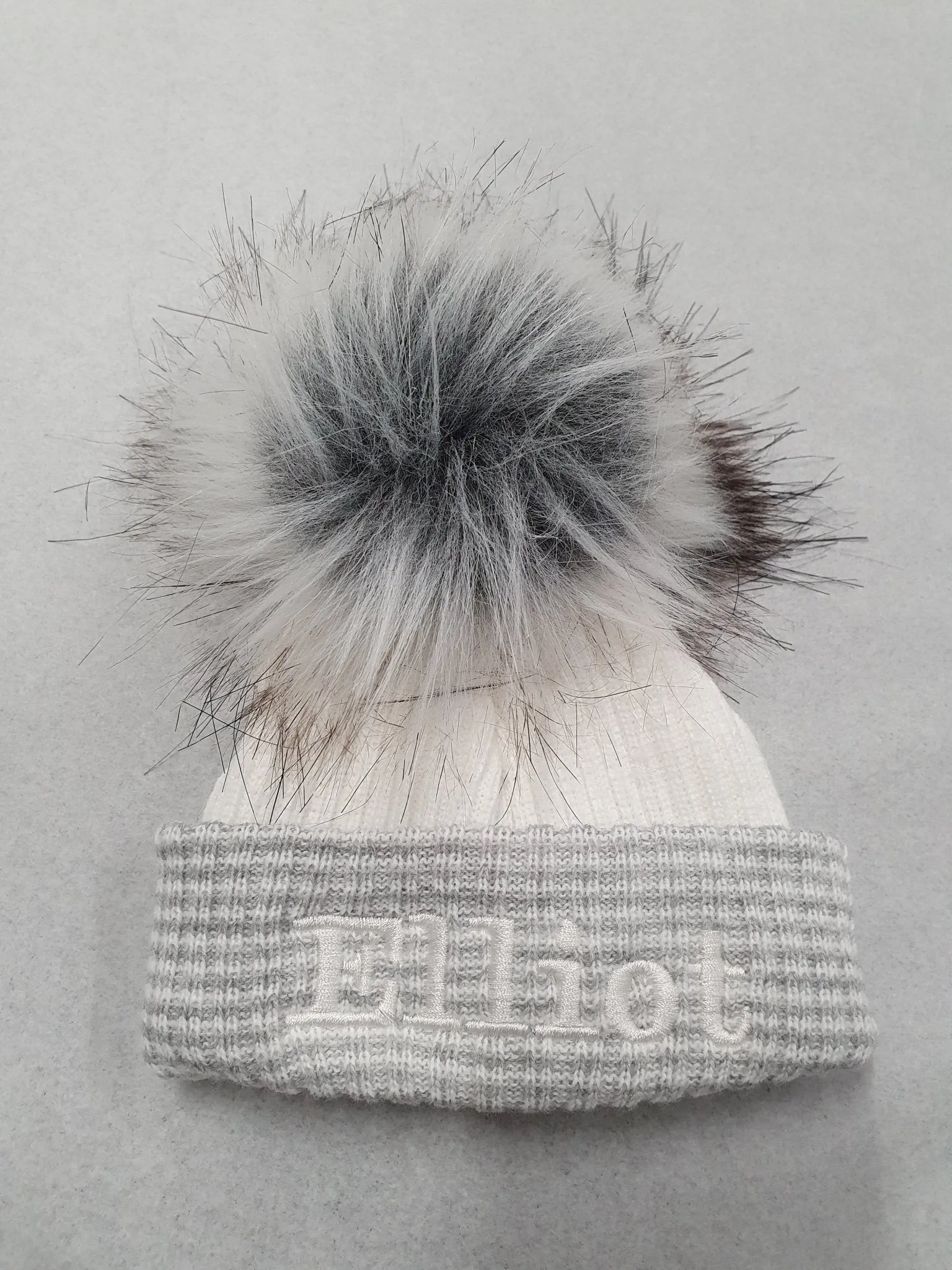 Personalised Baby First Size Ribbed Single Fluffy Faux Fur Pom Hats