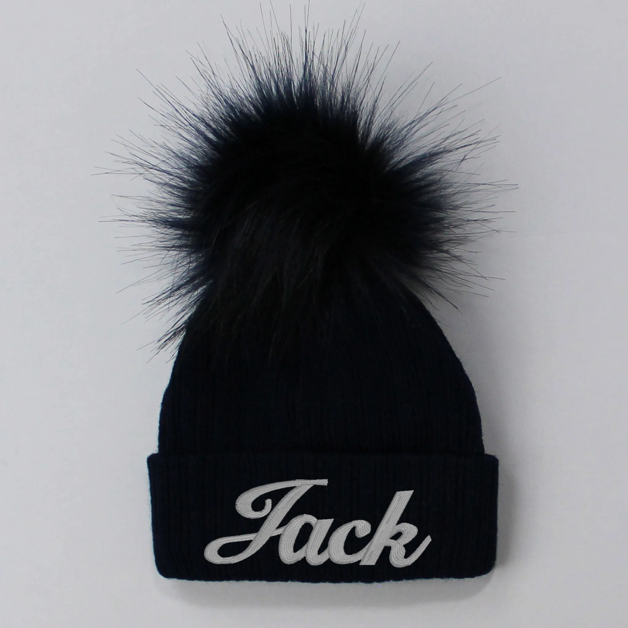 Personalised Baby Pom Hat - Navy Blue