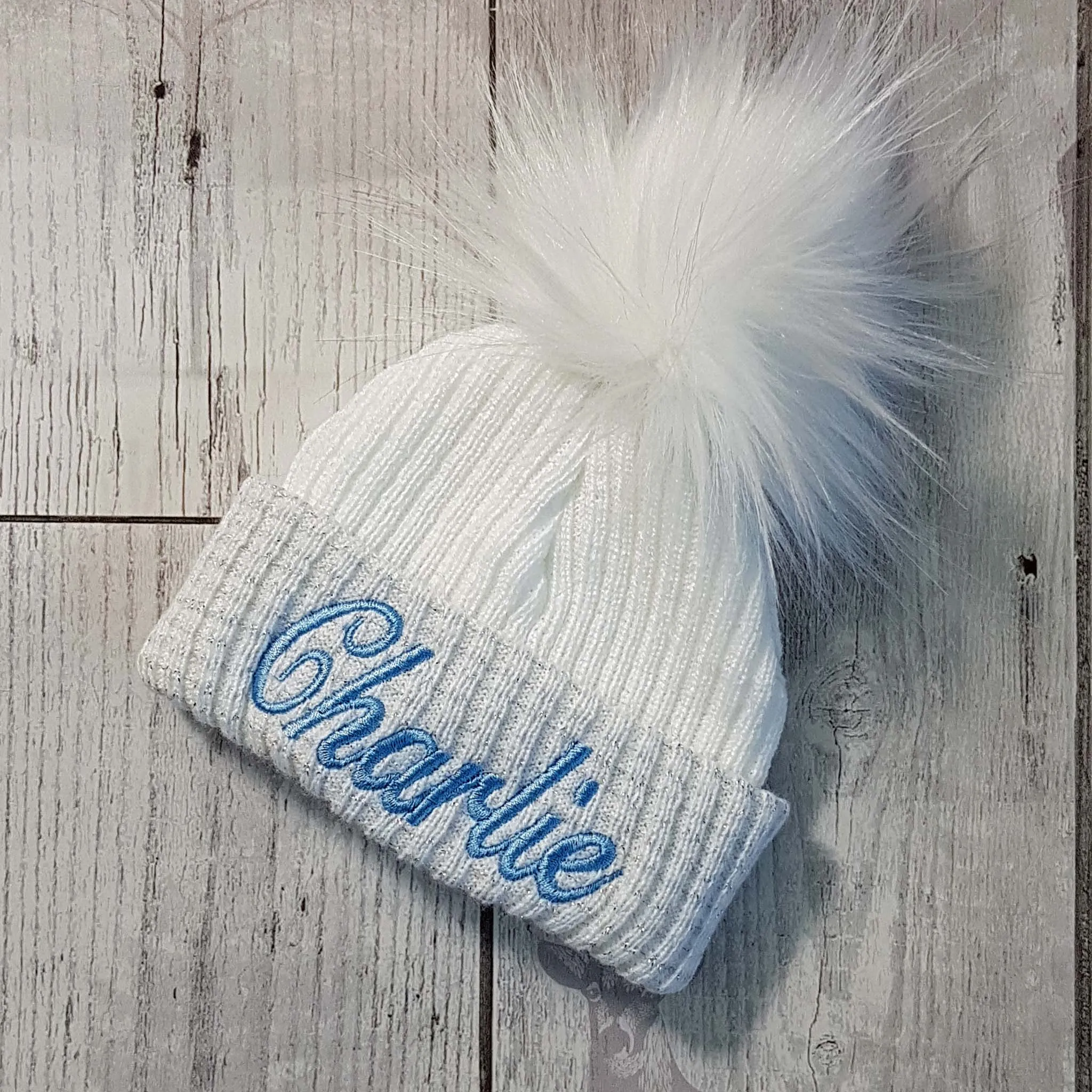 Personalised Newborn First Size Baby Pom Hat Unisex