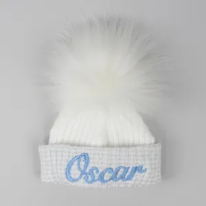 Personalised Newborn First Size Baby Pom Hat Unisex