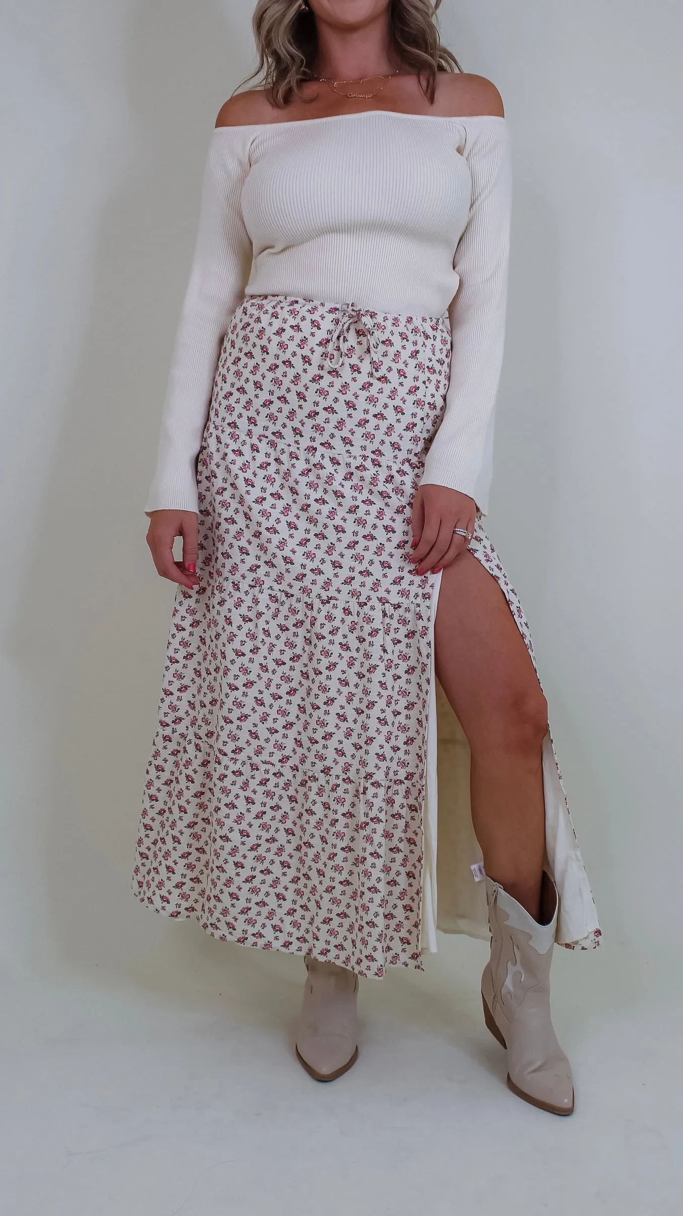 Pink Rose Maxi Skirt