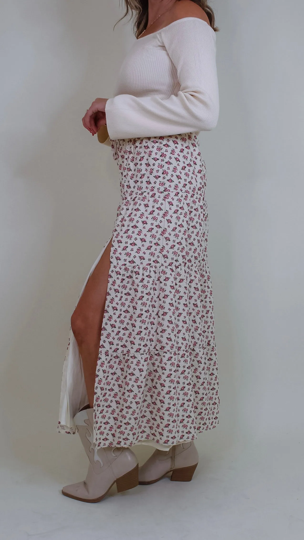 Pink Rose Maxi Skirt