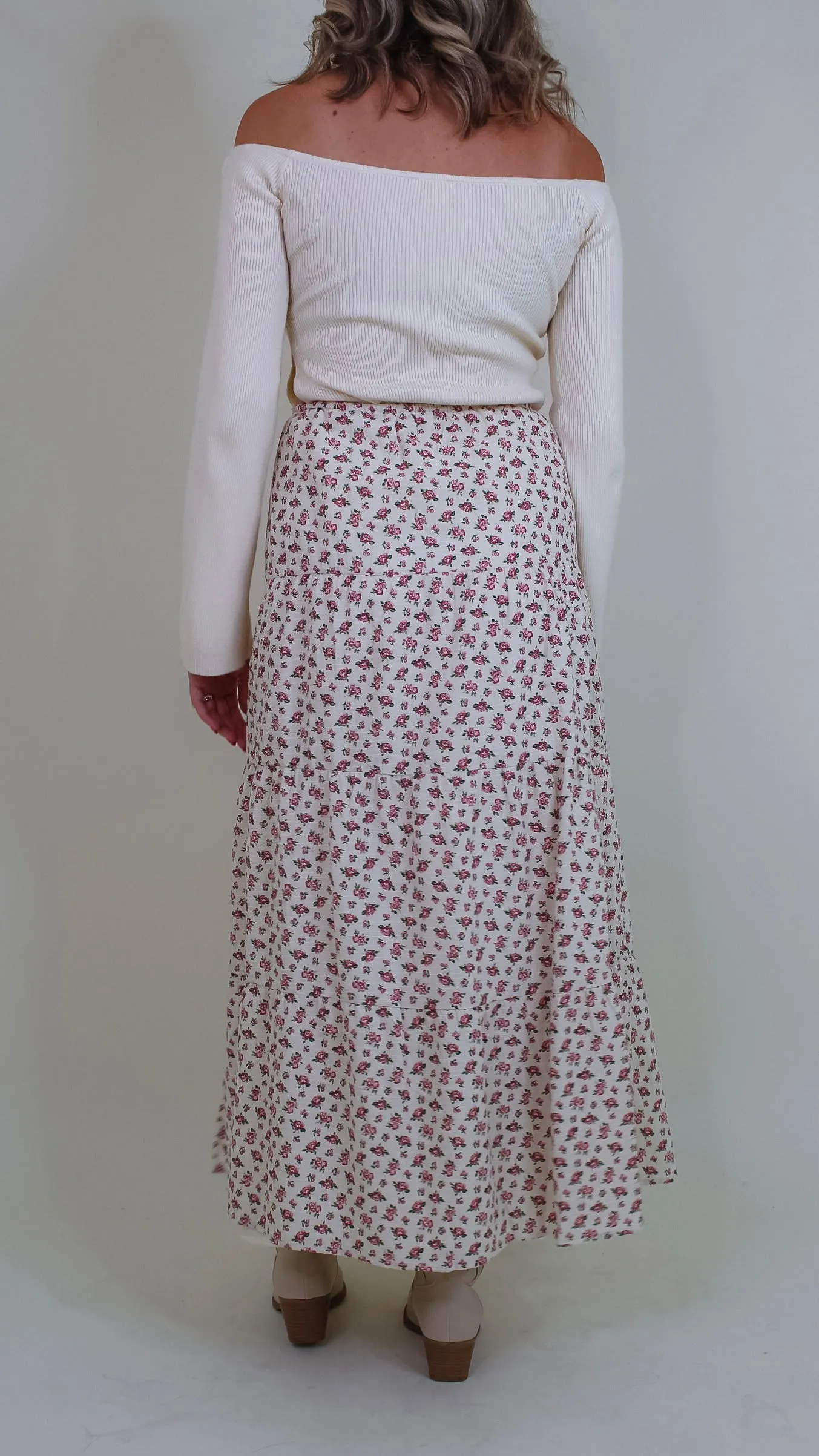 Pink Rose Maxi Skirt