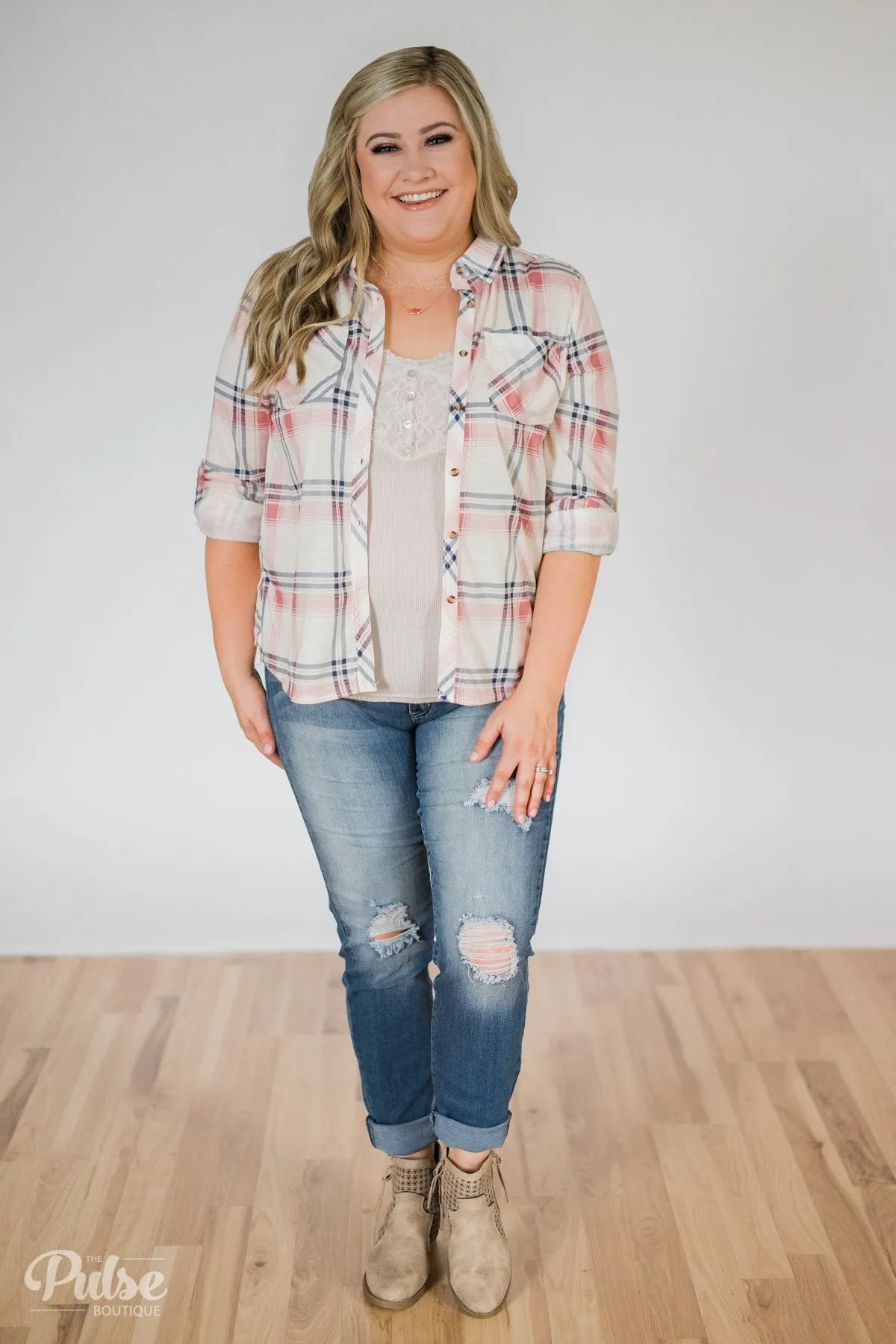 Plaid Perfection- Ivory & Pink