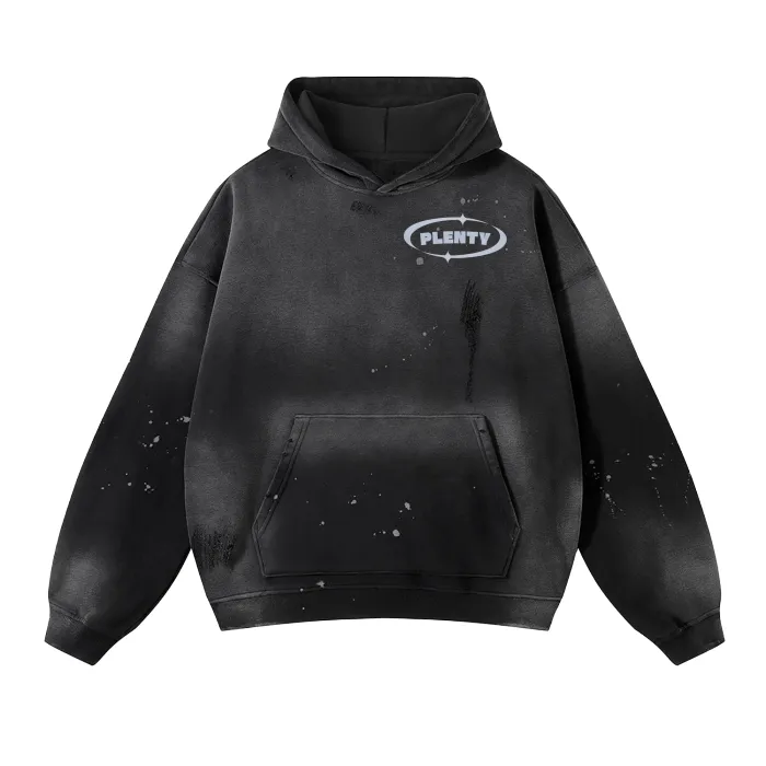 Plenty Dreams Vintage Wash Frayed Fleece Hoodie