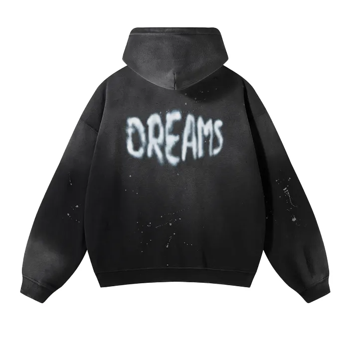 Plenty Dreams Vintage Wash Frayed Fleece Hoodie