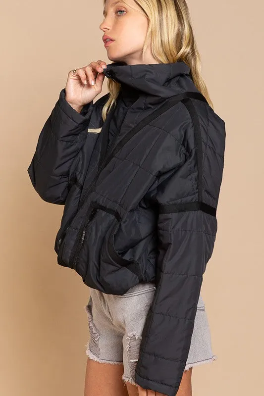 POL Quilted With Zipper Closure Jacket