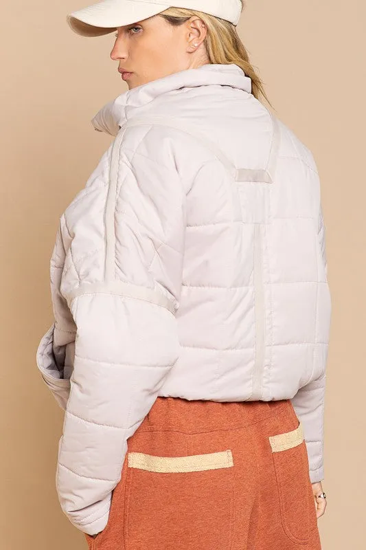 POL Quilted With Zipper Closure Jacket