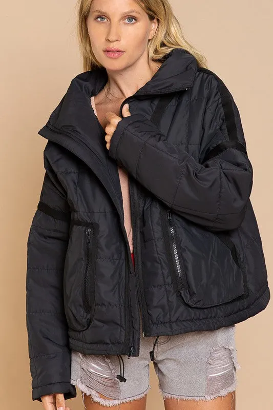 POL Quilted With Zipper Closure Jacket
