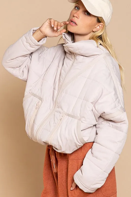 POL Quilted With Zipper Closure Jacket