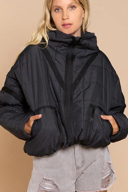 POL Quilted With Zipper Closure Jacket