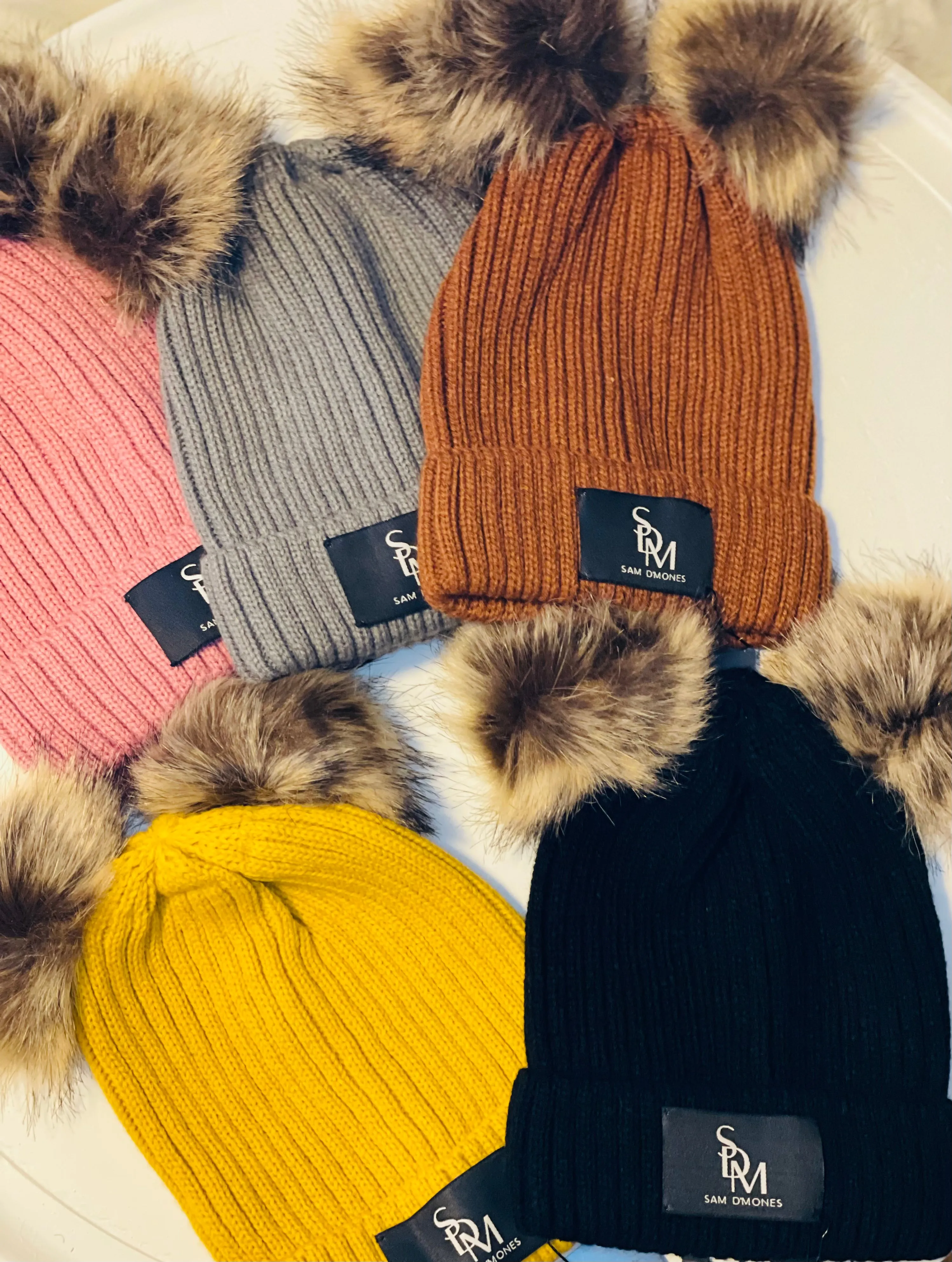 Pom Beanie Hat By SAM D'MONES