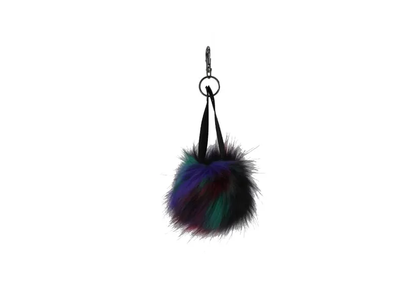 Pom Pom Keychain Purple/Black