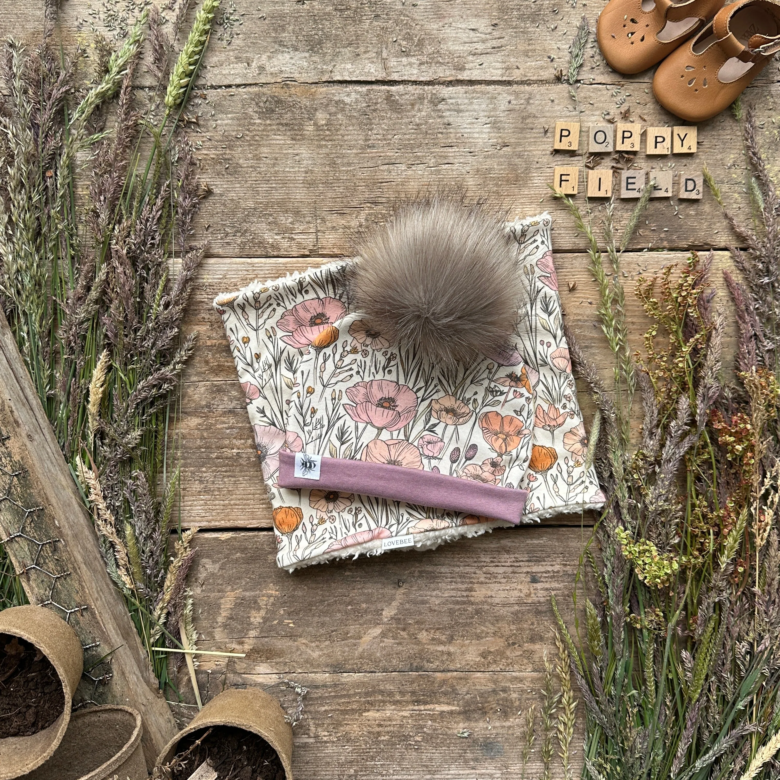 Poppy Field Bobble Hat