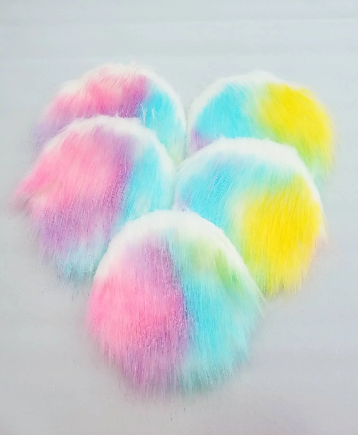 Pre Cut Faux Fur Pom Packs - Rainbow Pom