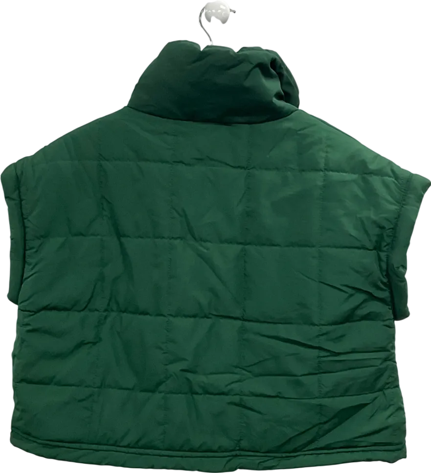 PrettyLittleThing Green Quilted Cropped Gilet UK 8