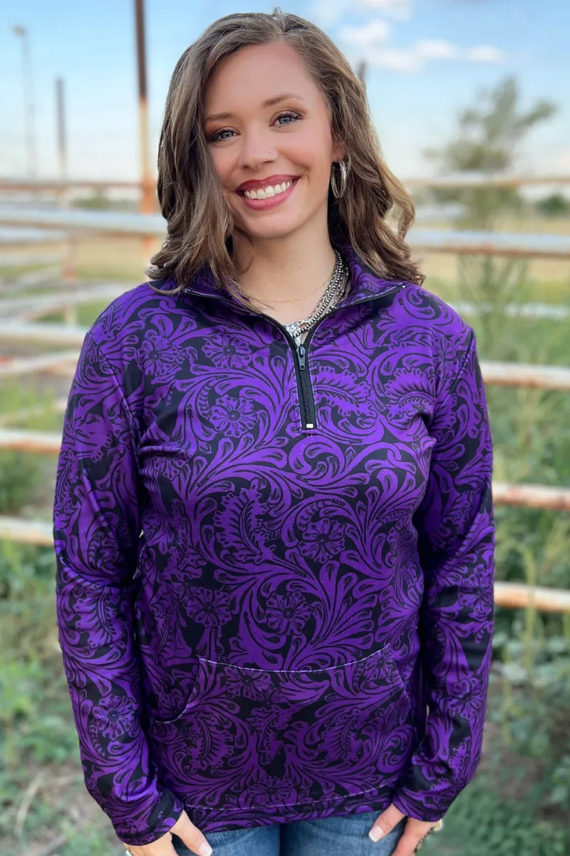 Purple & black pullover