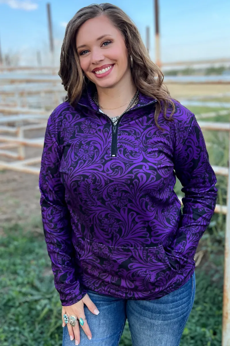 Purple & black pullover