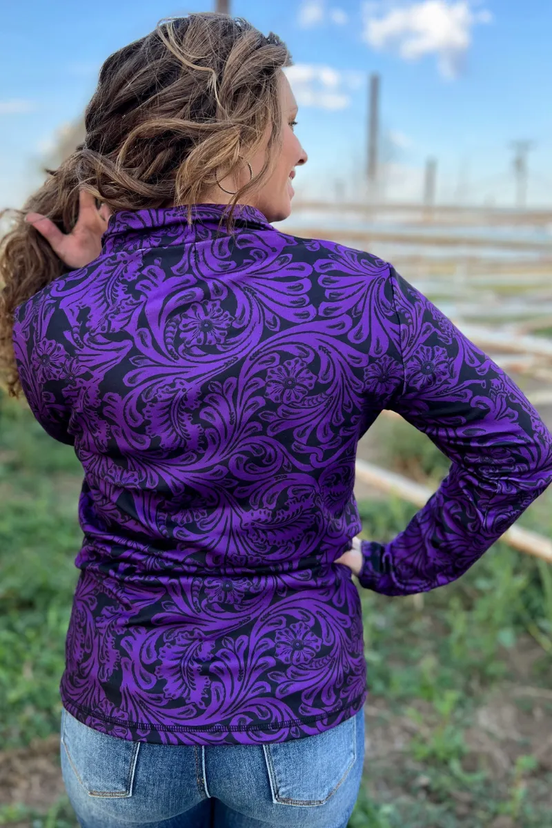Purple & black pullover