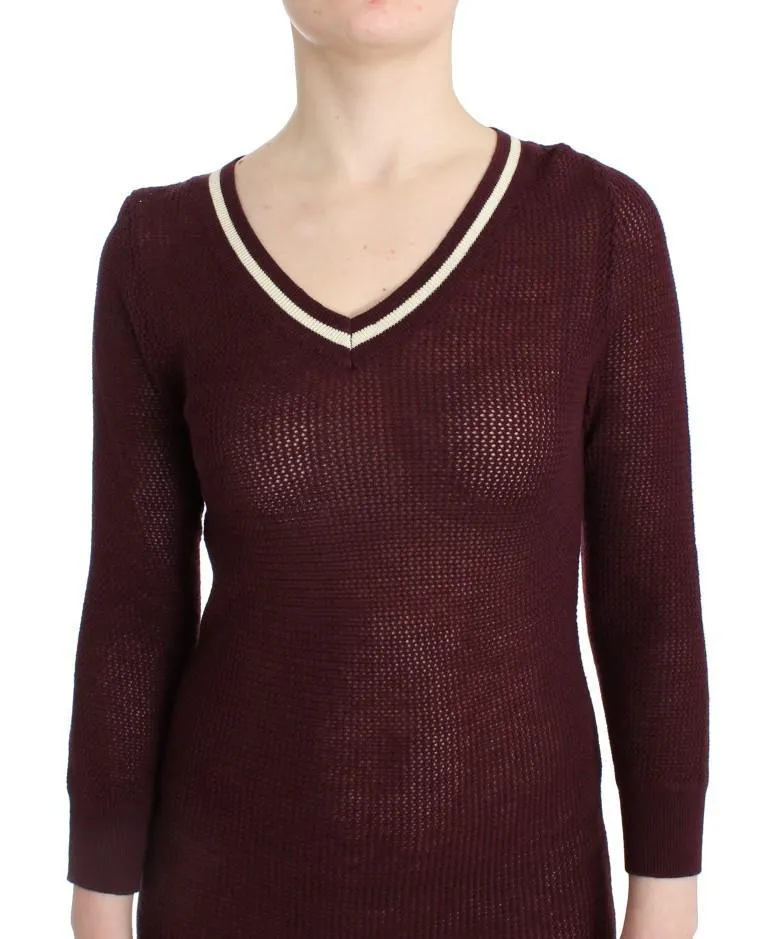 Purple knitted wool dress