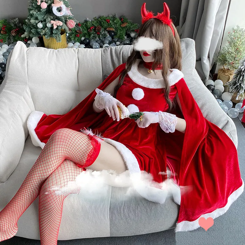 queen costume little devil cosplay bunny girl dress with cloak UB3525