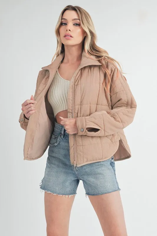 Quilted Zip Up Puffer Jacket