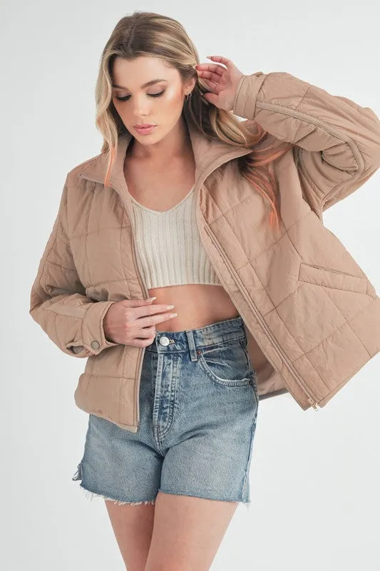 Quilted Zip Up Puffer Jacket