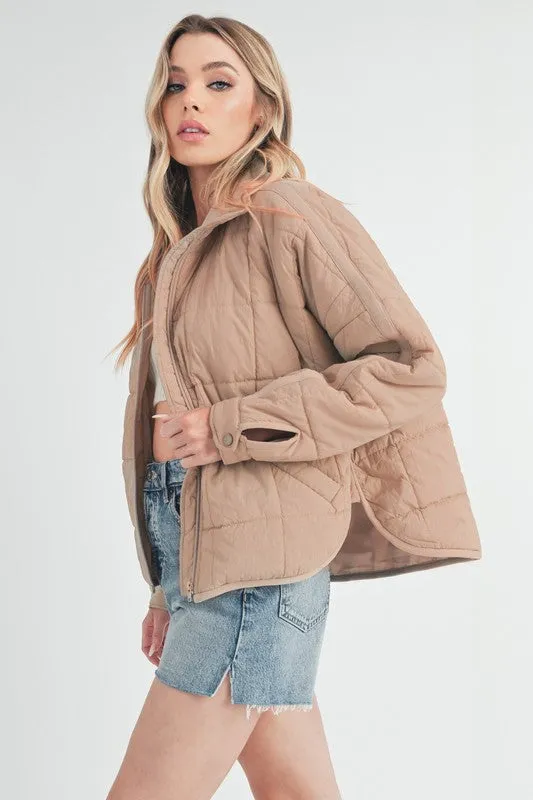 Quilted Zip Up Puffer Jacket