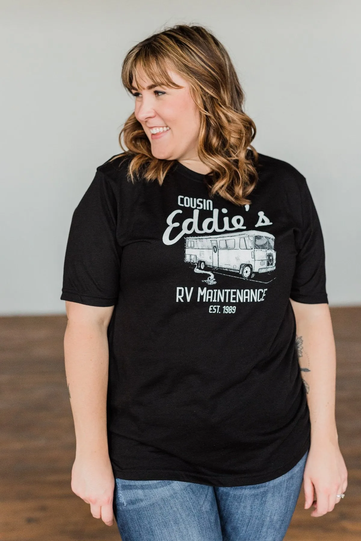 "Cousin Eddie's RV Maintenance" Graphic Tee- Black
