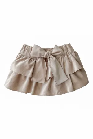 "Helena" Stone Velvet Skort