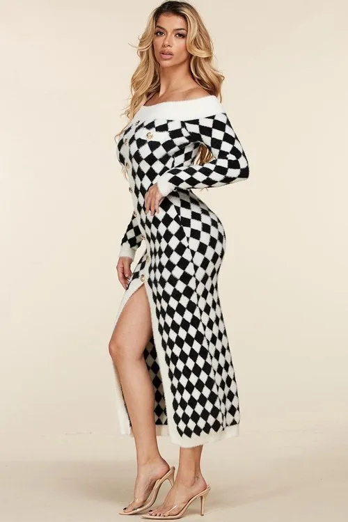 "ROMA" OFF SHOULDER BODYCON DRESS