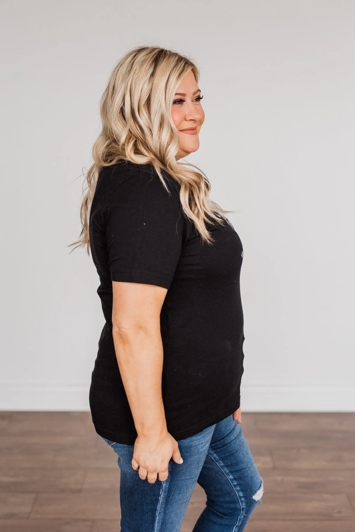 "Stay Wild. Roam Free" Buffalo Graphic Tee- Black