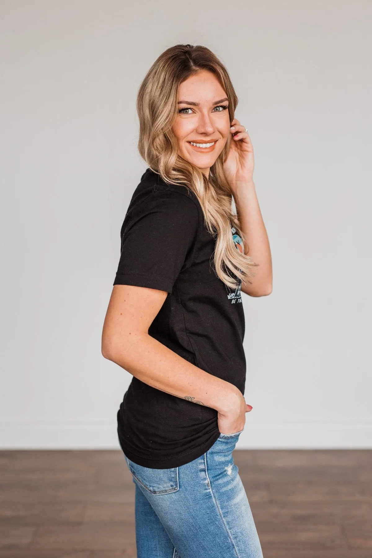 "Stay Wild. Roam Free" Buffalo Graphic Tee- Black