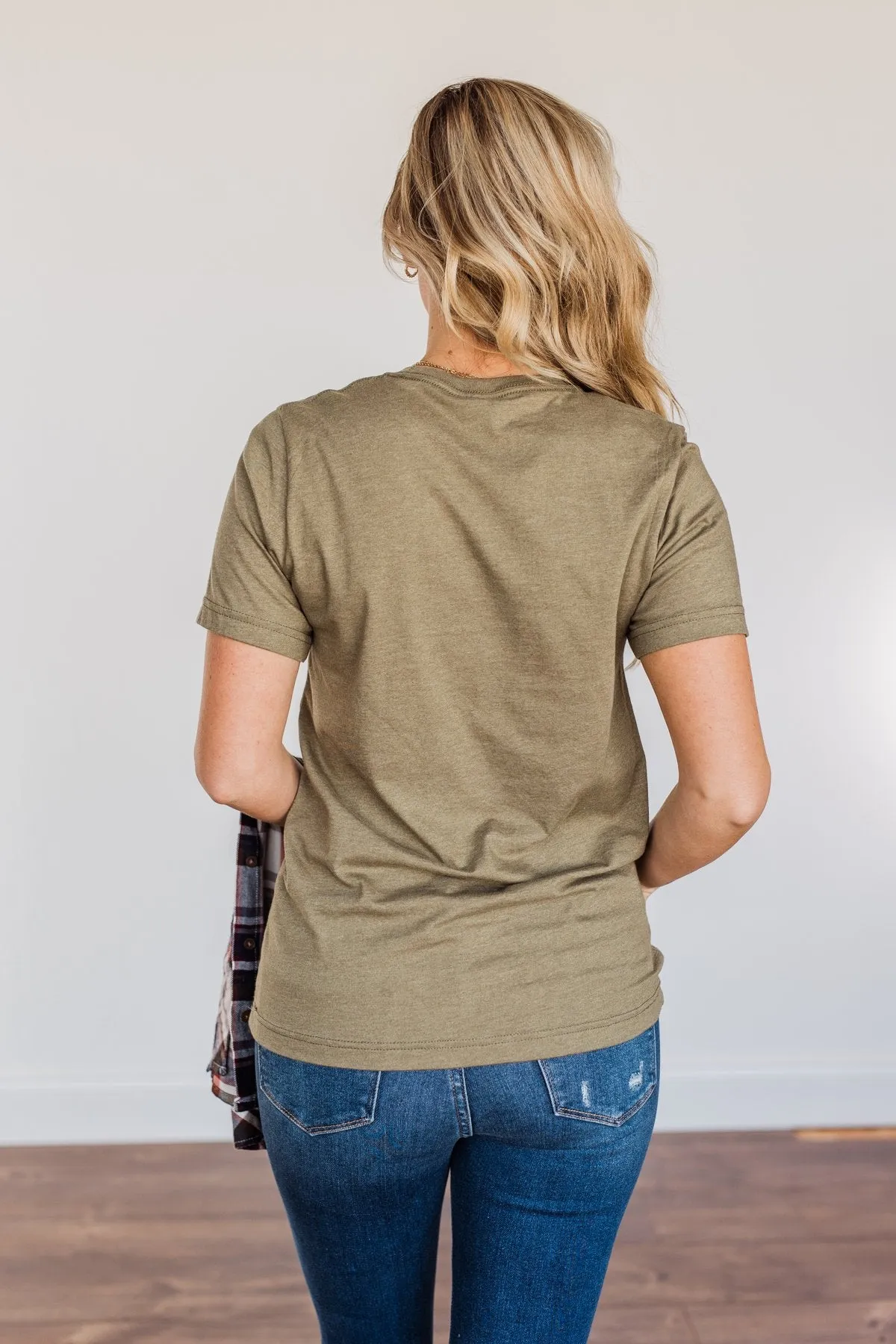 "Stay Wild. Roam Free" Buffalo Graphic Tee- Olive