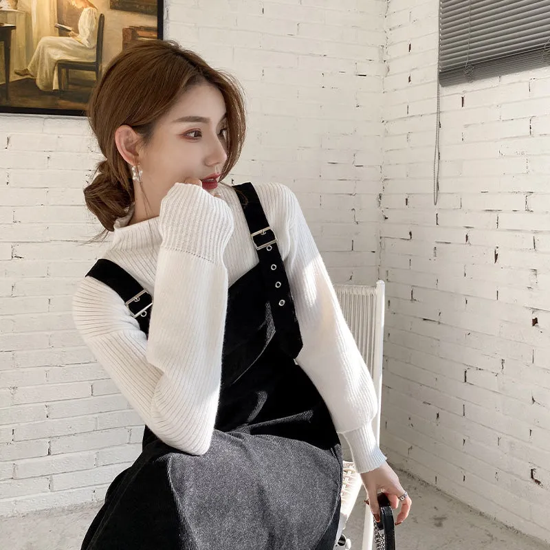 "WHITE SWEATER STRAP DRESS" OUTFIT N012701