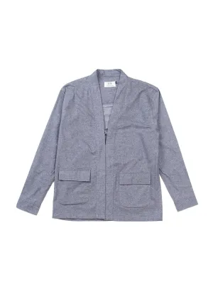 Qutn Throw On IV Charcoal Flannel
