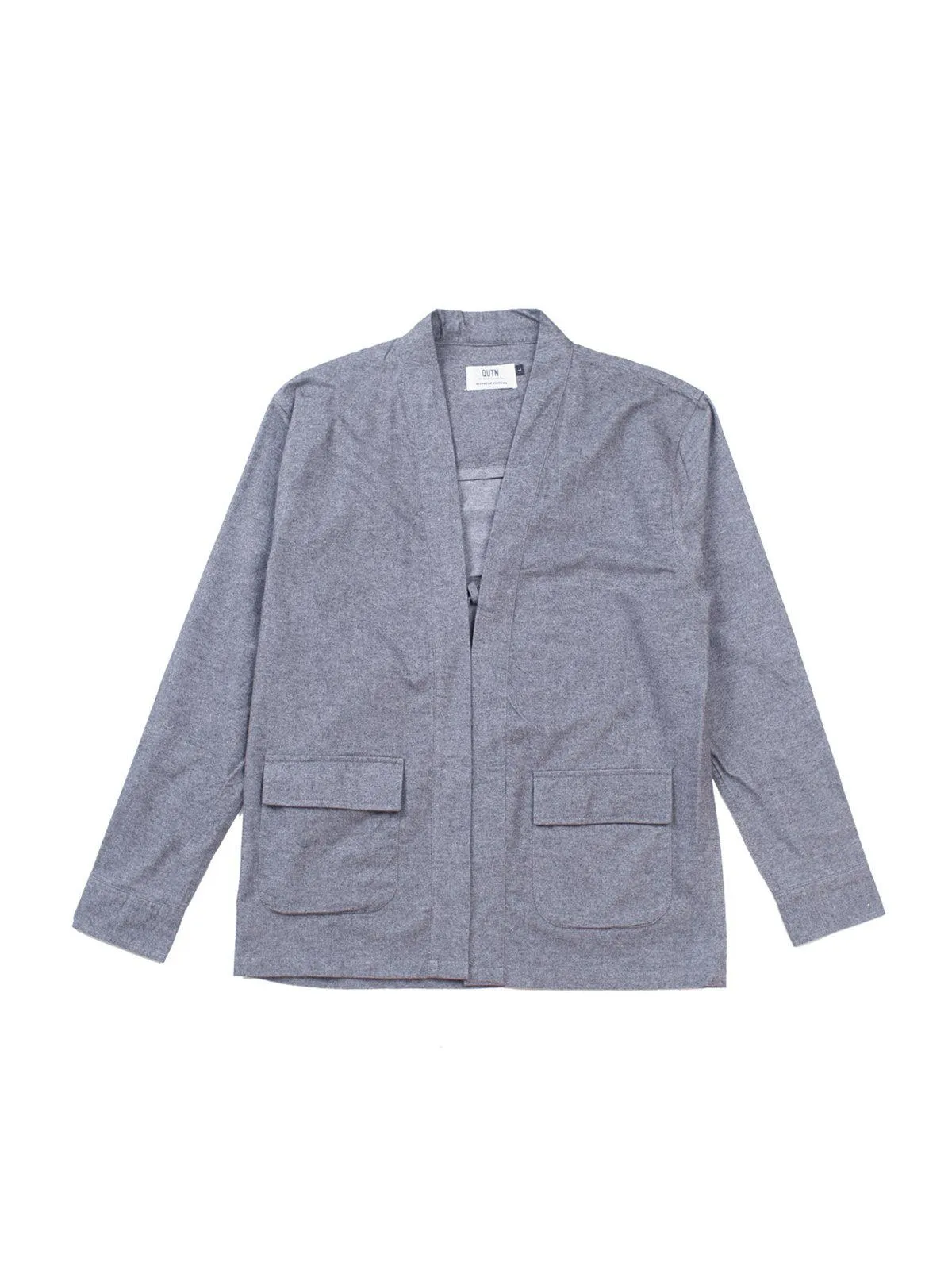 Qutn Throw On IV Charcoal Flannel