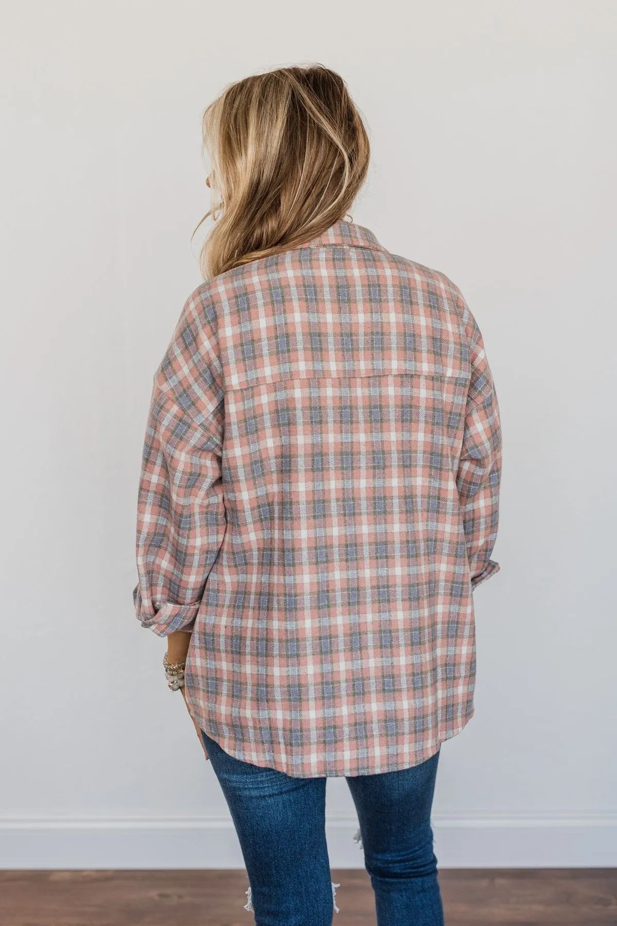 Raking In The Fun Flannel- Dusty Pink, Lavender, & Ivory