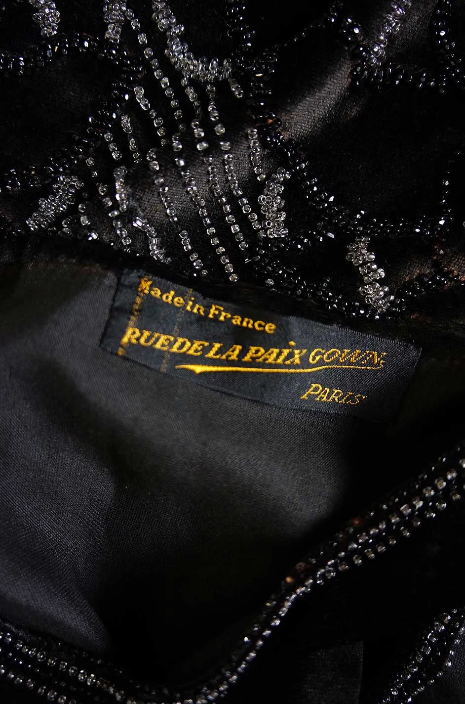 Rare 1920s Couture Rue De La Paix Flapper Dress