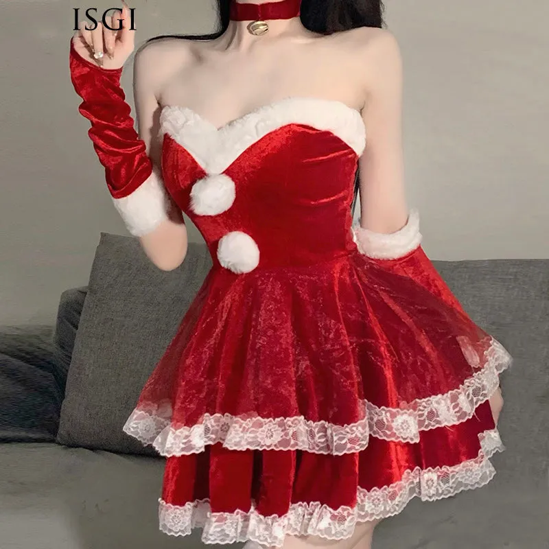 RED/PINK CUTE PLUSH BUNNY GIRL DRESS UB3518