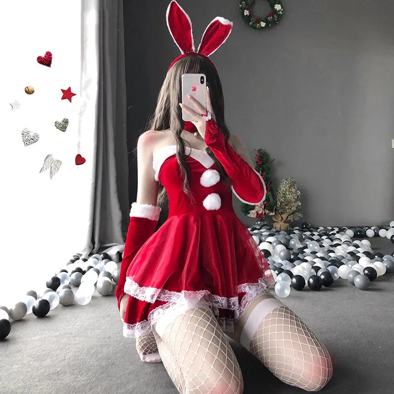 RED/PINK CUTE PLUSH BUNNY GIRL OUTFIT UB2775