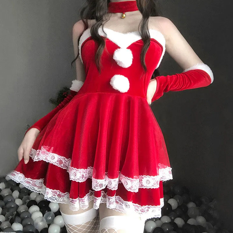 RED/PINK CUTE PLUSH BUNNY GIRL OUTFIT UB2775
