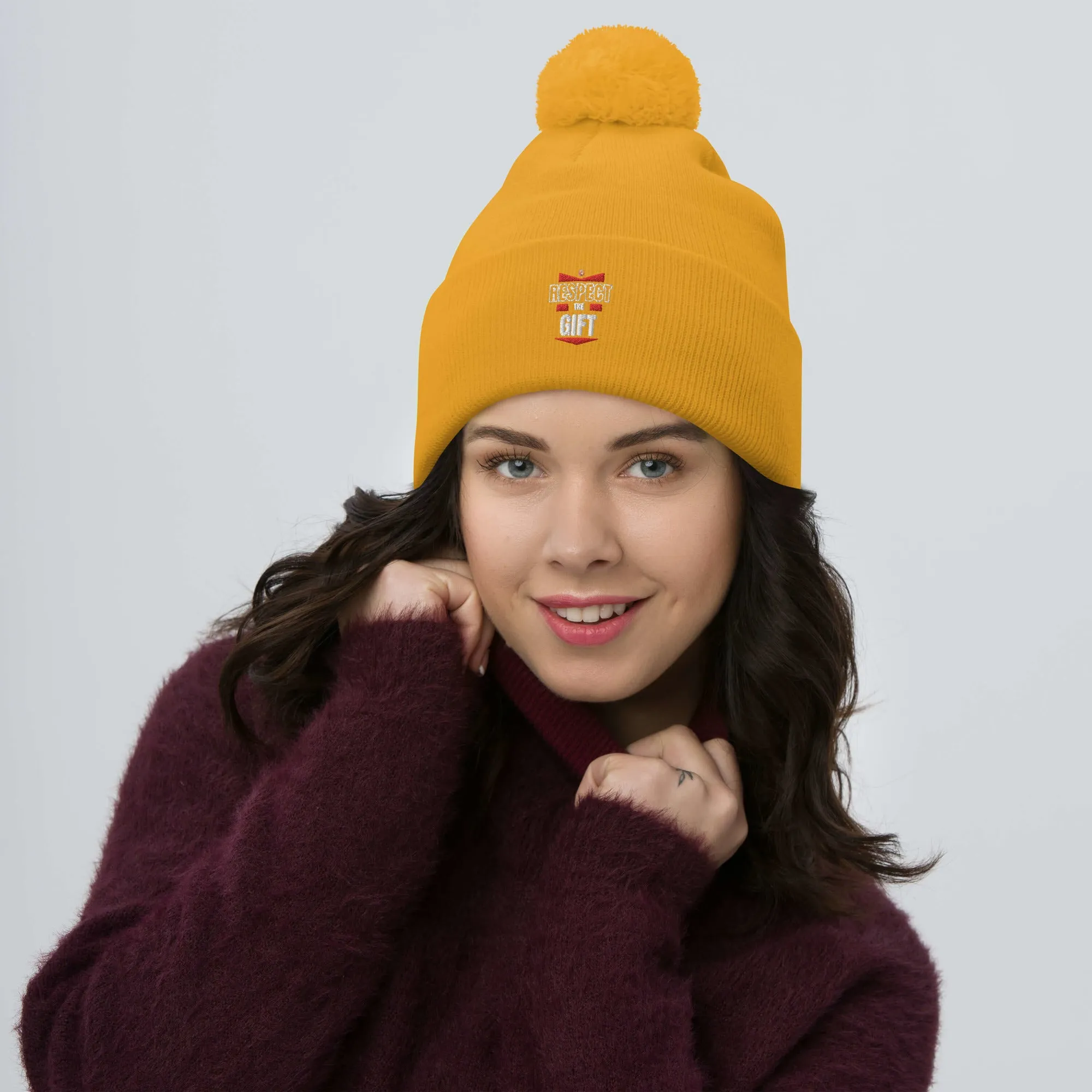 Respect the gift Pom-Pom Beanie