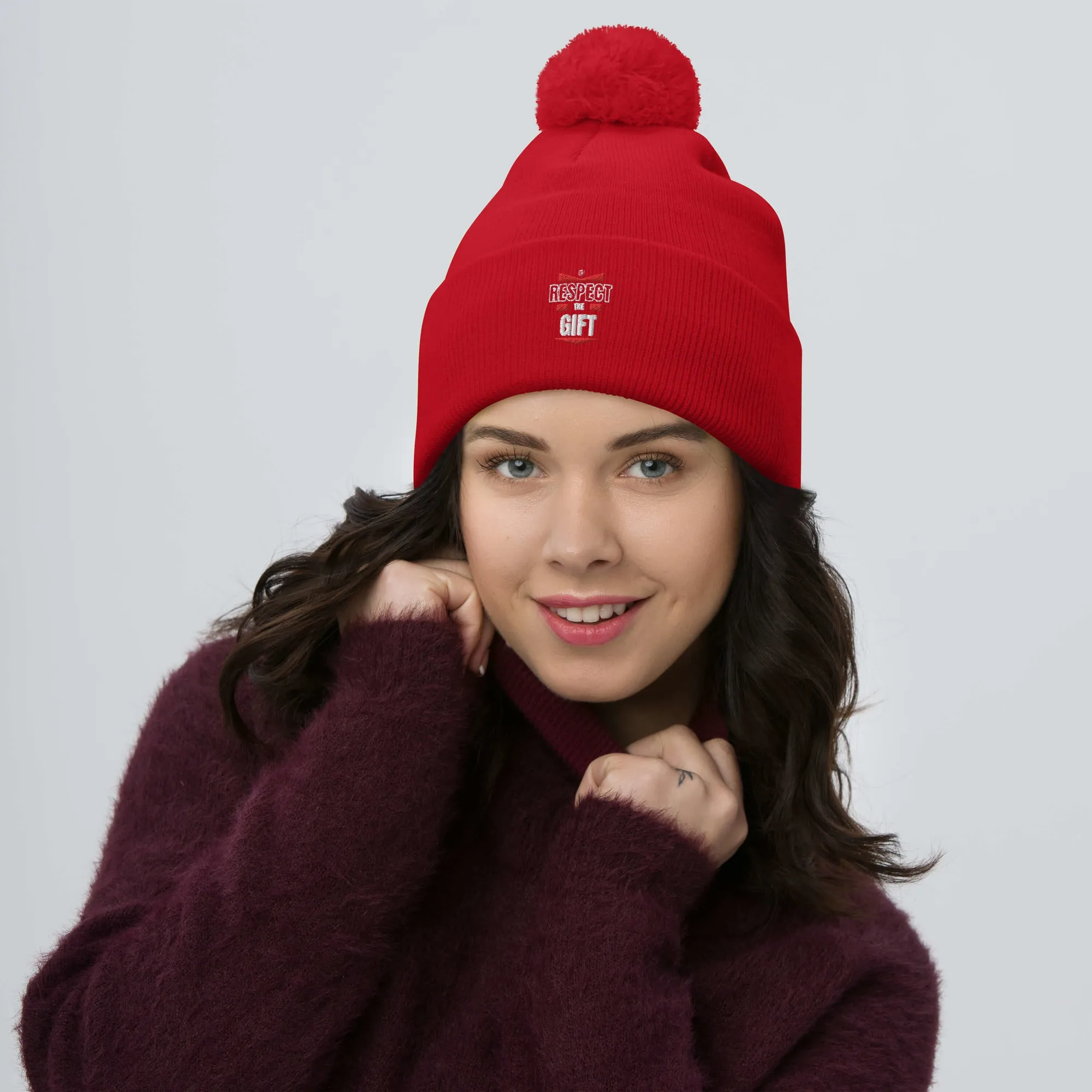 Respect the gift Pom-Pom Beanie