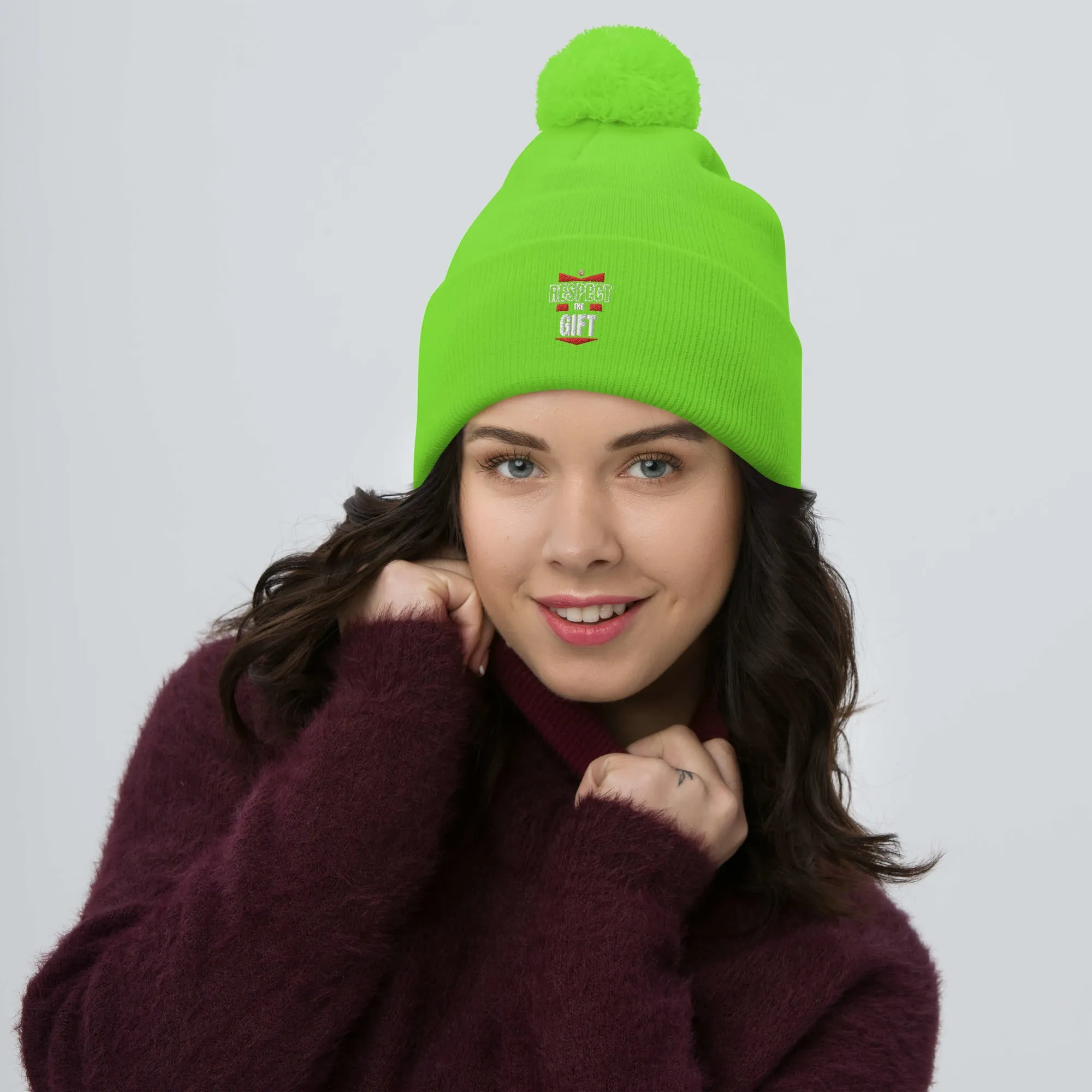 Respect the gift Pom-Pom Beanie
