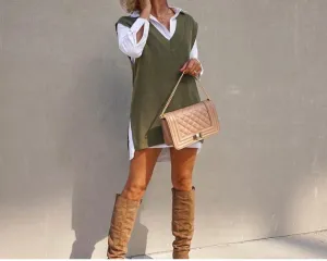 RESTOCKED!!! V Neck Sweater Vest, Two Colors