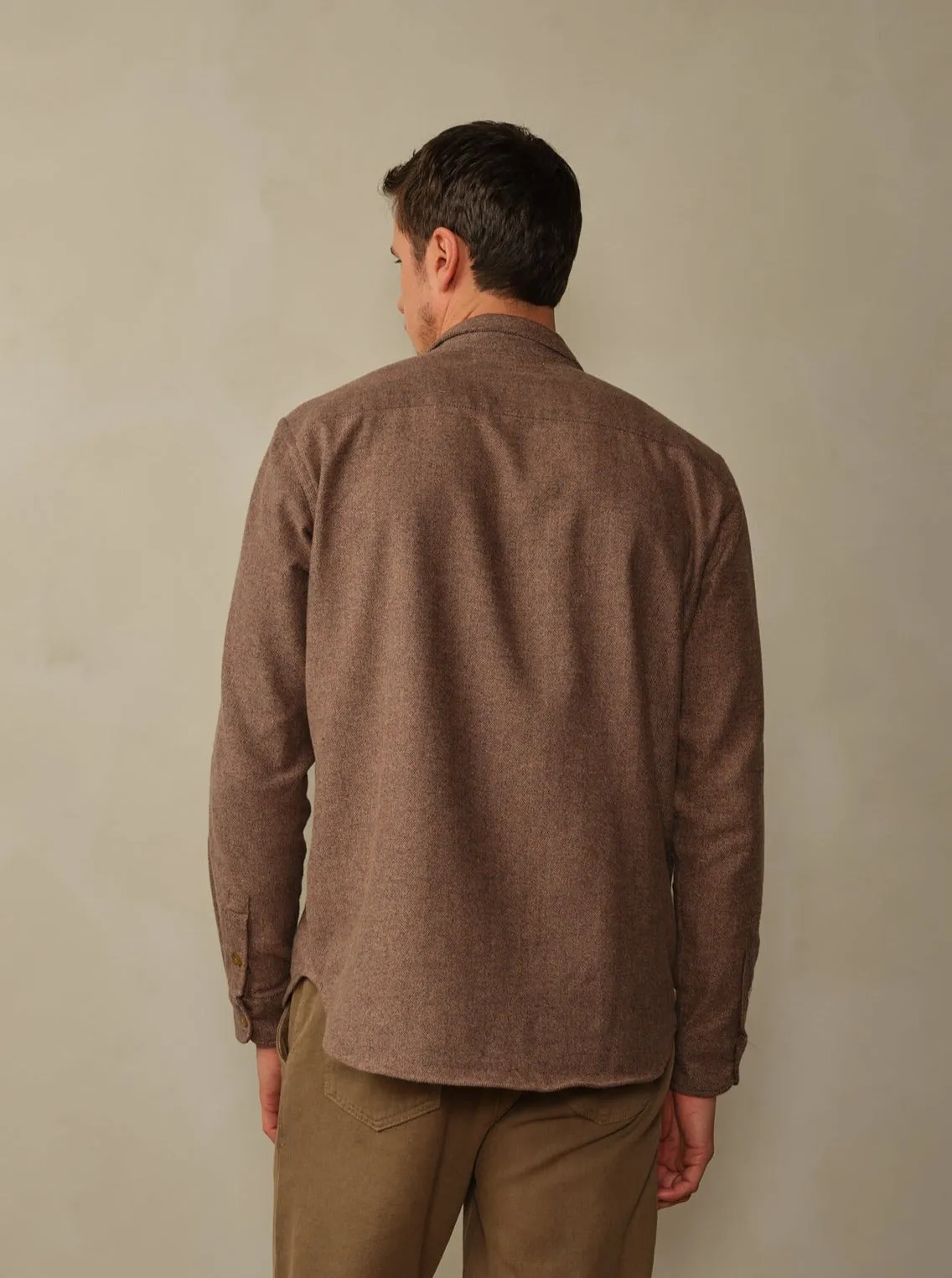Road to Nowhere - Accord Organic Cotton Flannel Shirt - Saddle Herringbone