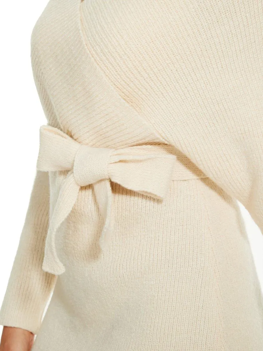 Robe pull moulante en tricot Manches dolman Encolure en V