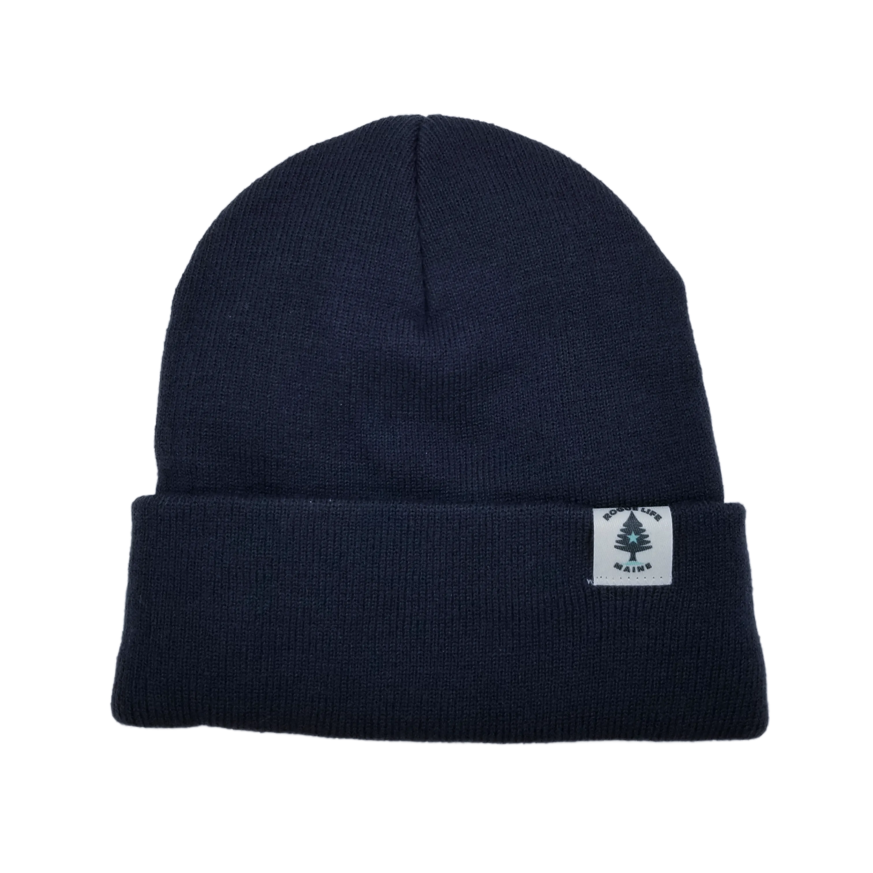 Rogue Life Logo Leather Patch Fleece-Lined Knit Beanie